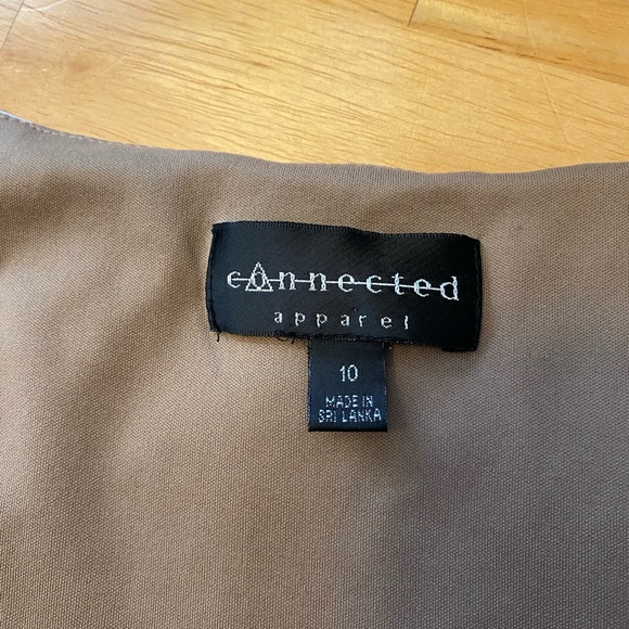 Connected Apparel Cap Sleeve Mock Wrap Dress gray leaf - Picture 4 of 16